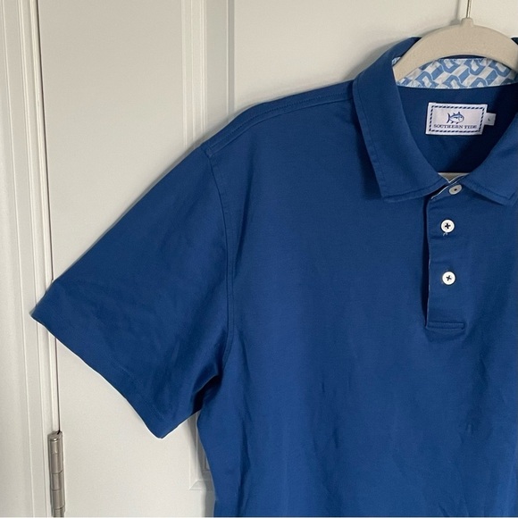 Southern Tide Blue Short Sleeve Polo Shirt - 35489 - Picture 3 of 12